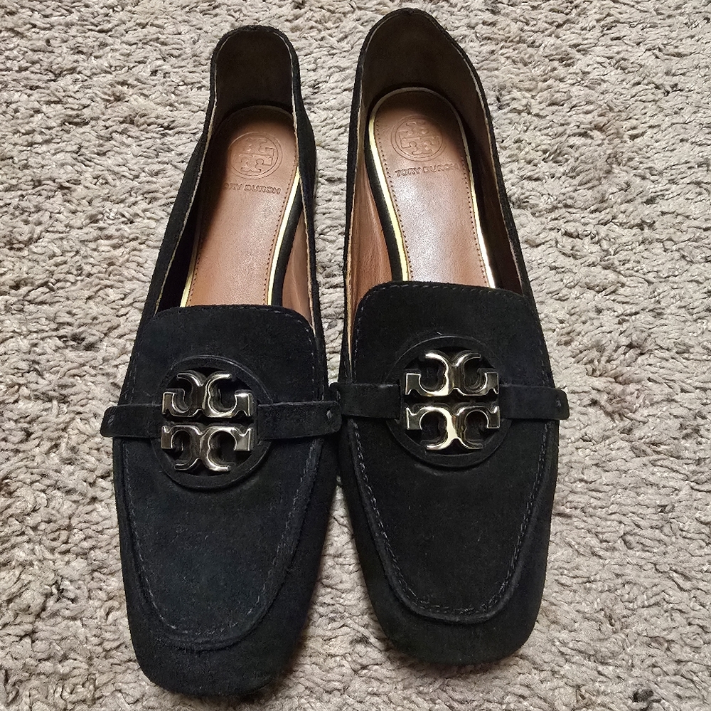 Tory Burch Black Suede Loafers for Women